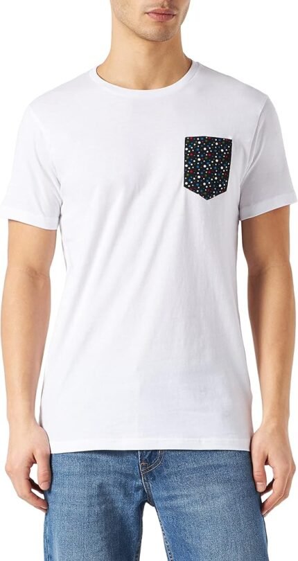 FRENCHCOOL 1988 Wit T-shirt met zak "Waterdruppels Color" heren T-Shirt